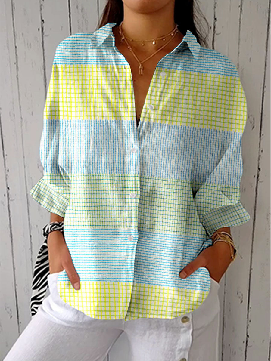 Dawn | Pastel Grid Blouse