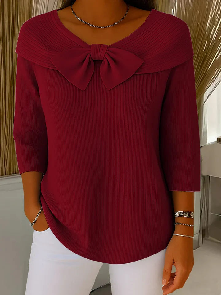 Serenna | Sweater with Bow and Round Neckline