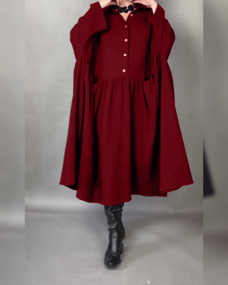 Daisy | Oversized A-Line Dress with Button Collar