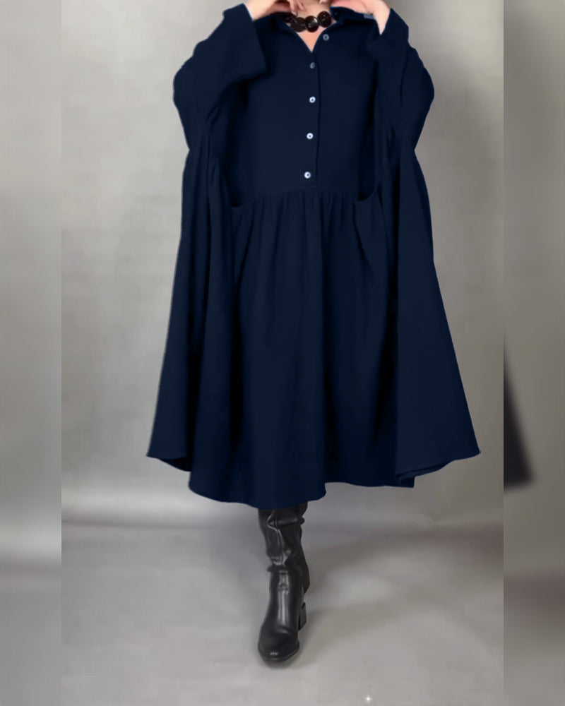 Daisy | Oversized A-Line Dress with Button Collar