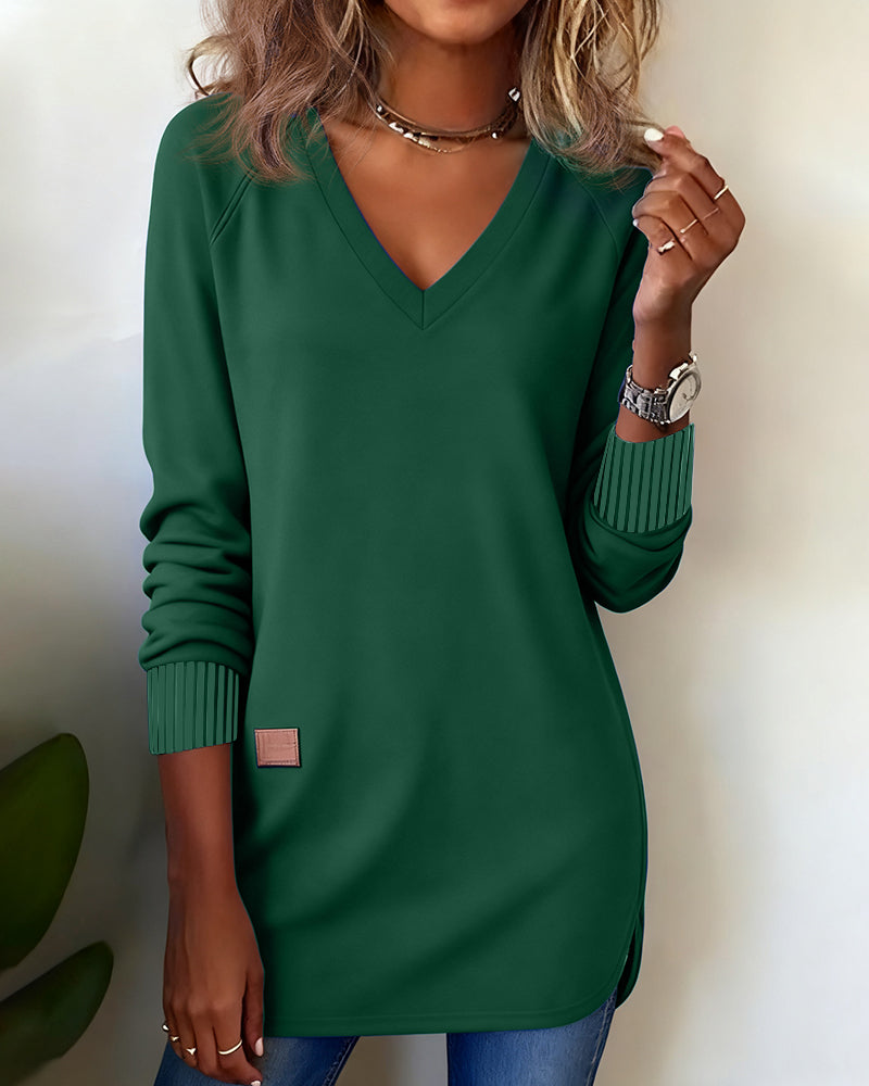 Laluna® | Fashionable Sweatshirt with V-Neck