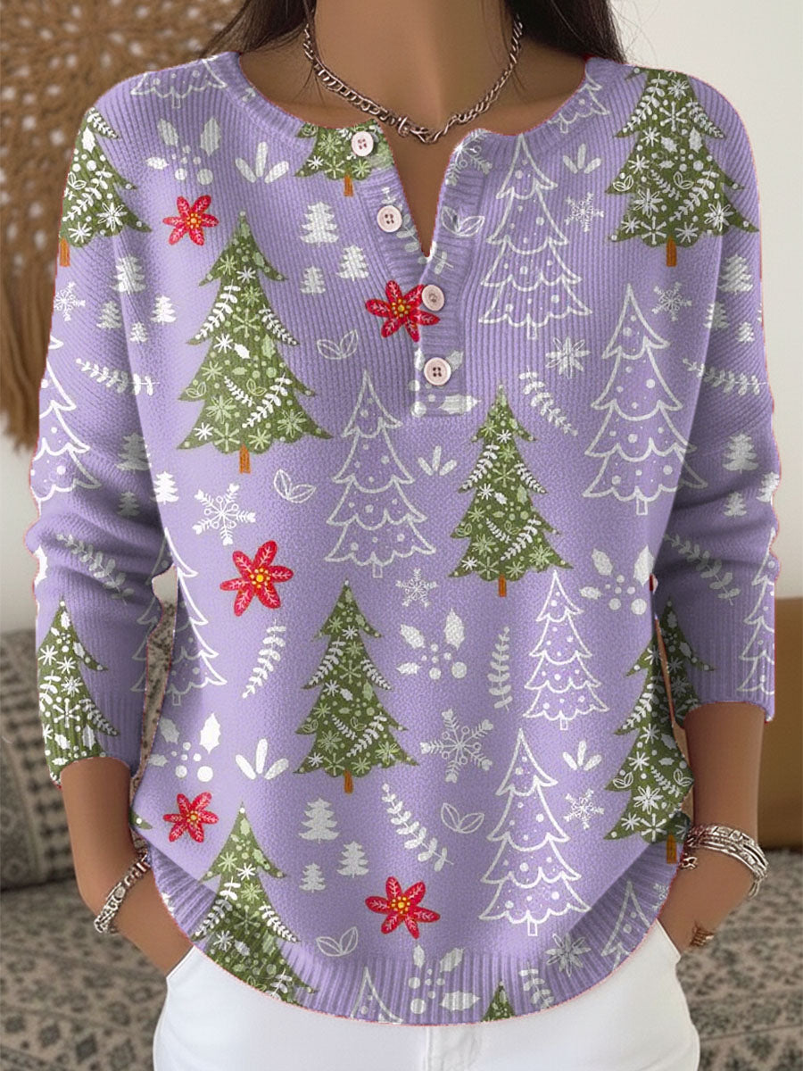 Iris I Christmas Sweater with Buttons