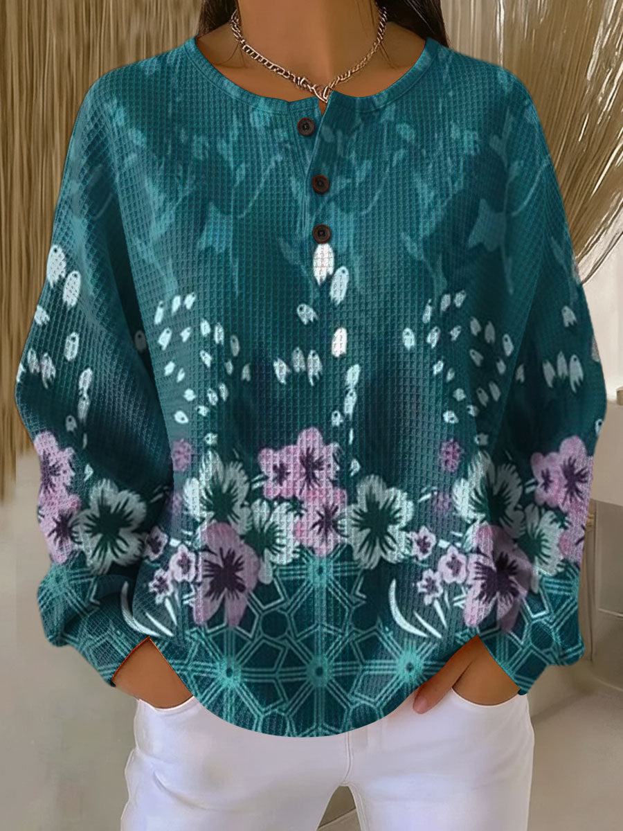 Renee | Sweater with Floral Color Pattern