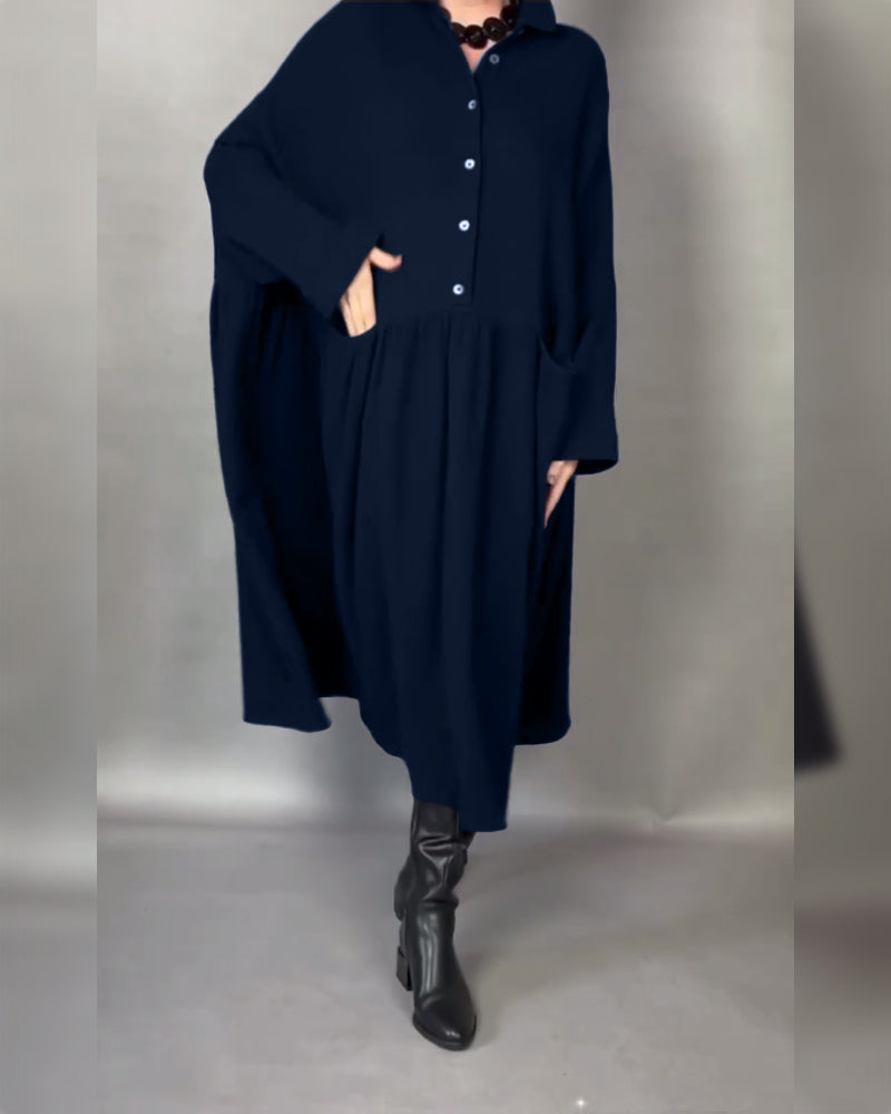 Daisy | Oversized A-Line Dress with Button Collar