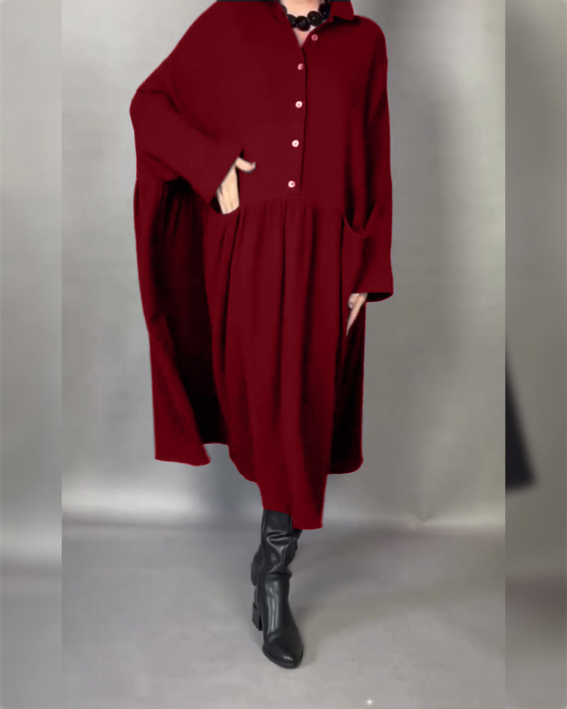 Daisy | Oversized A-Line Dress with Button Collar