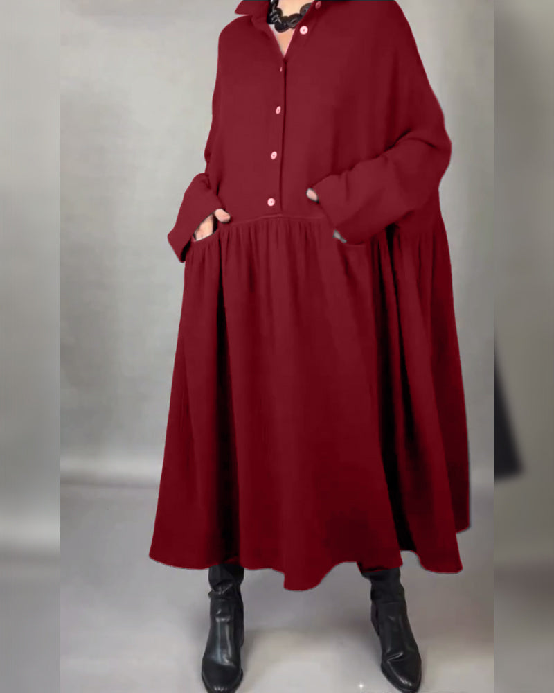 Daisy | Oversized A-Line Dress with Button Collar