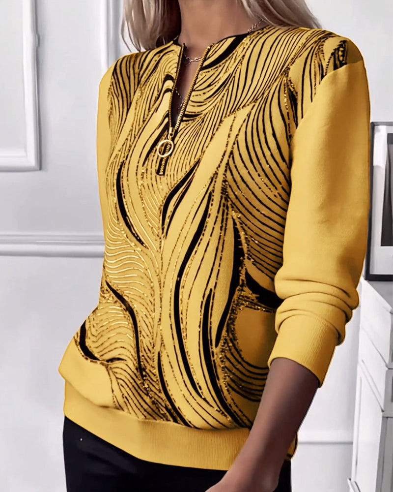 Laluna® | Casual Printed Zip Sweatshirt