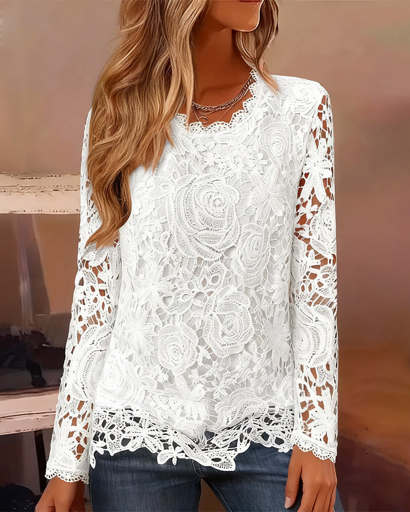 Jamey | Basic Long Sleeve Lace Top