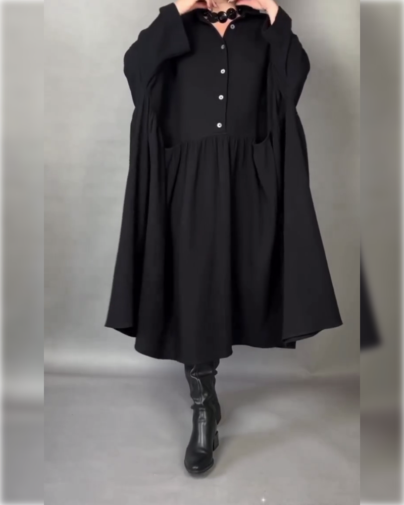 Daisy | Oversized A-Line Dress with Button Collar