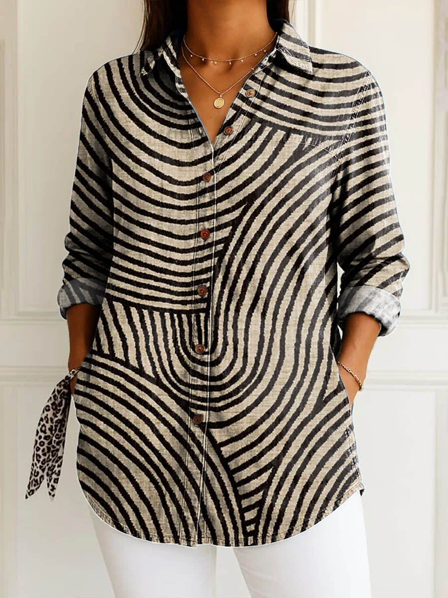 Rose | Spiraling Stripes Shirt