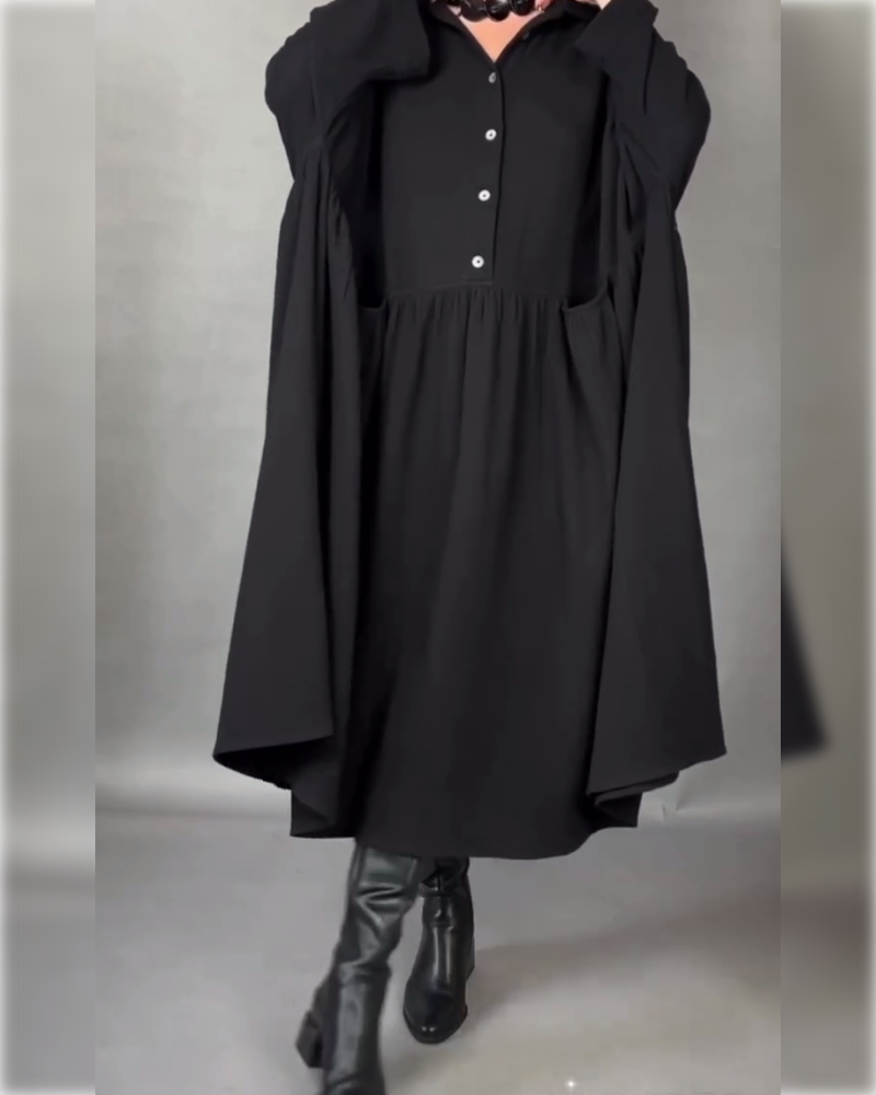 Daisy | Oversized A-Line Dress with Button Collar