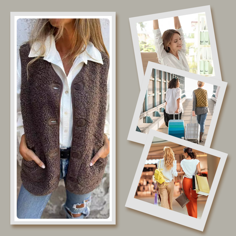 Stella | Women's Autumn Button-down Short Warm Vest