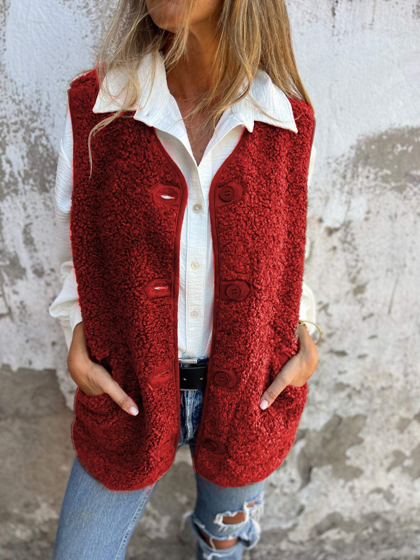 Stella | Women's Autumn Button-down Short Warm Vest