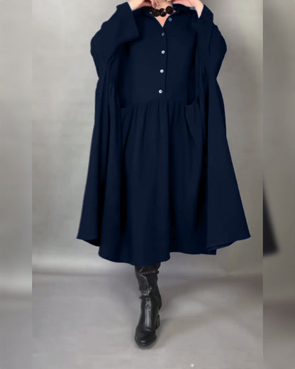 Daisy | Oversized A-Line Dress with Button Collar