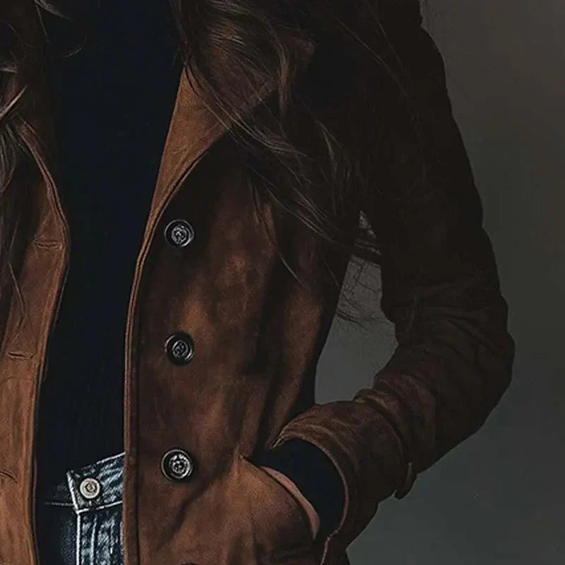 Eudora™ | Vintage Suede Trench Coat