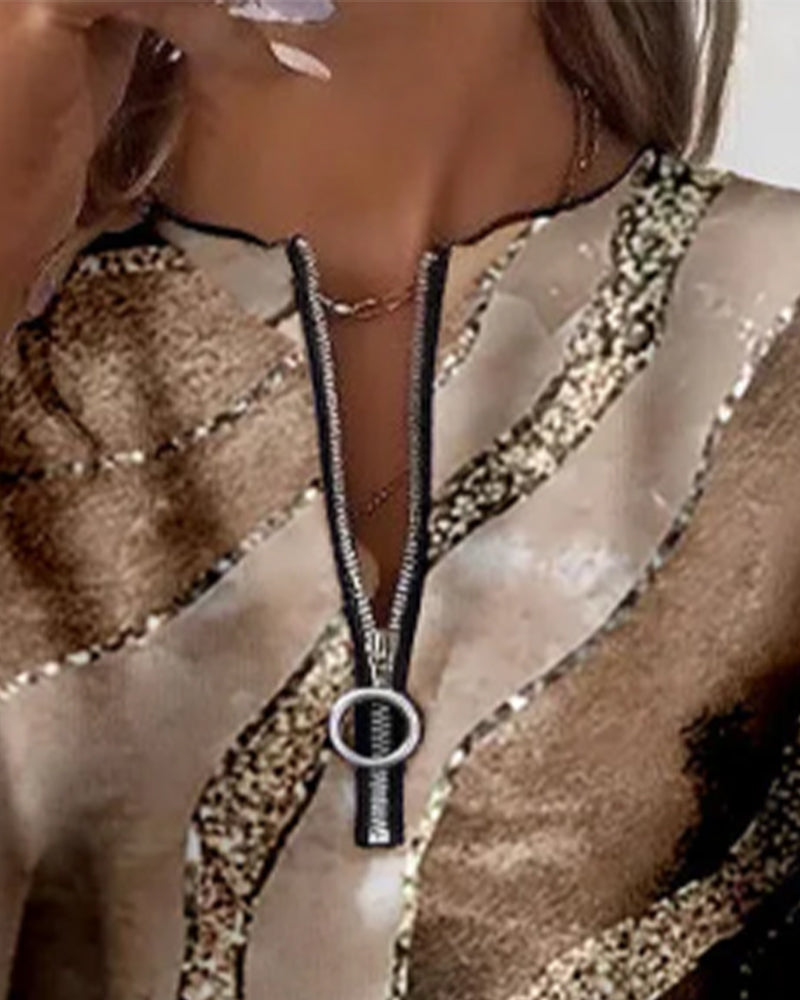 Bella | Half-Zip Sweatshirt with Vintage Print