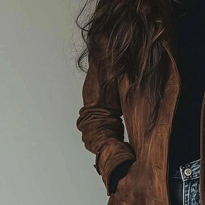 Eudora™ | Vintage Suede Trench Coat