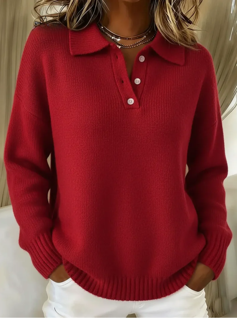 Nova | Soft Knit Polo Sweater