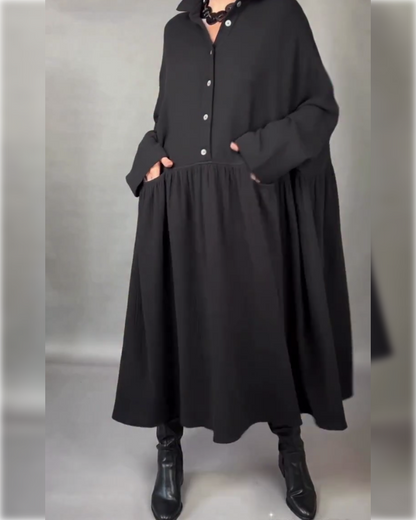 Daisy | Oversized A-Line Dress with Button Collar