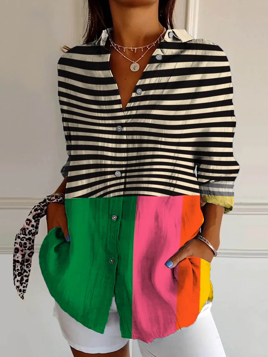 Celine | Urban Stripe Contrast Shirt