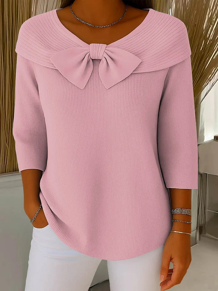 Serenna | Sweater with Bow and Round Neckline