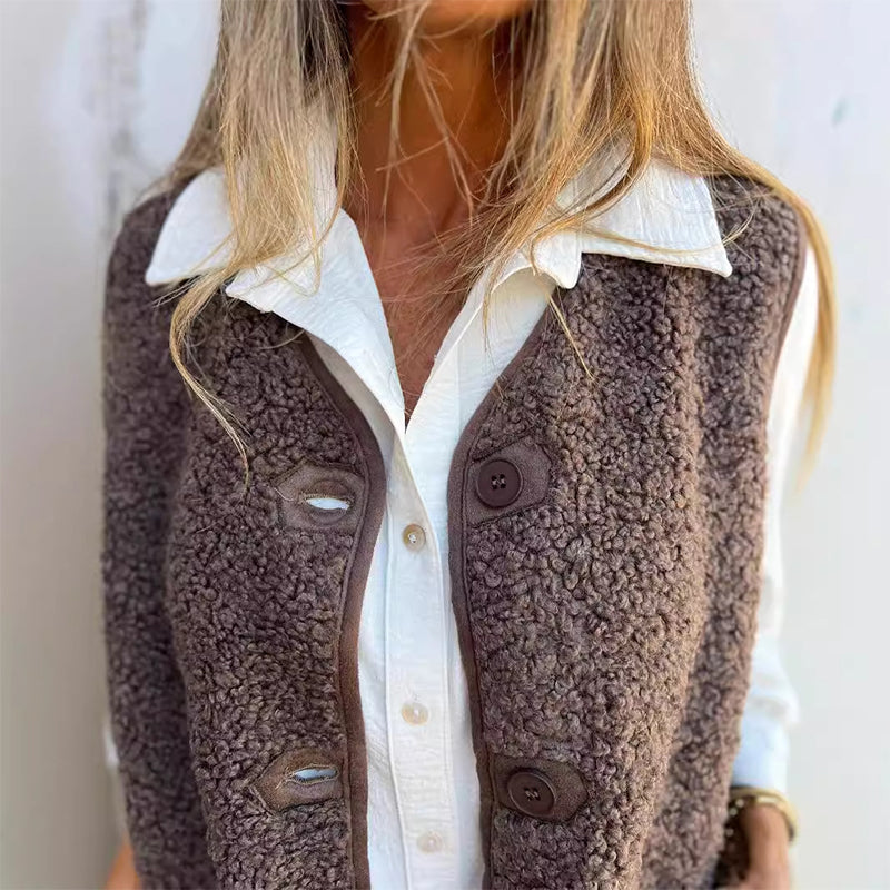 Stella | Women's Autumn Button-down Short Warm Vest