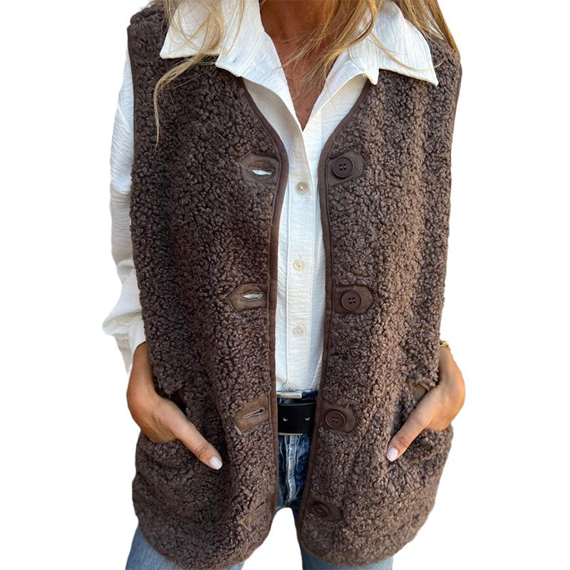 Stella | Women's Autumn Button-down Short Warm Vest